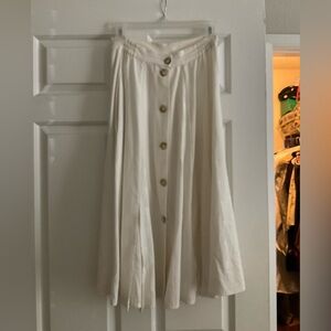 Elegant White Button-Down Skirt